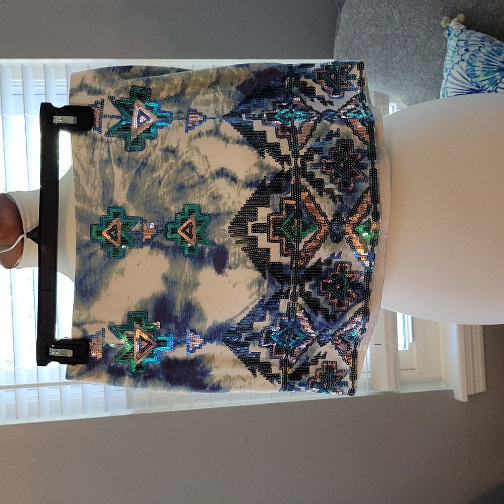 Express sequin mini skirt